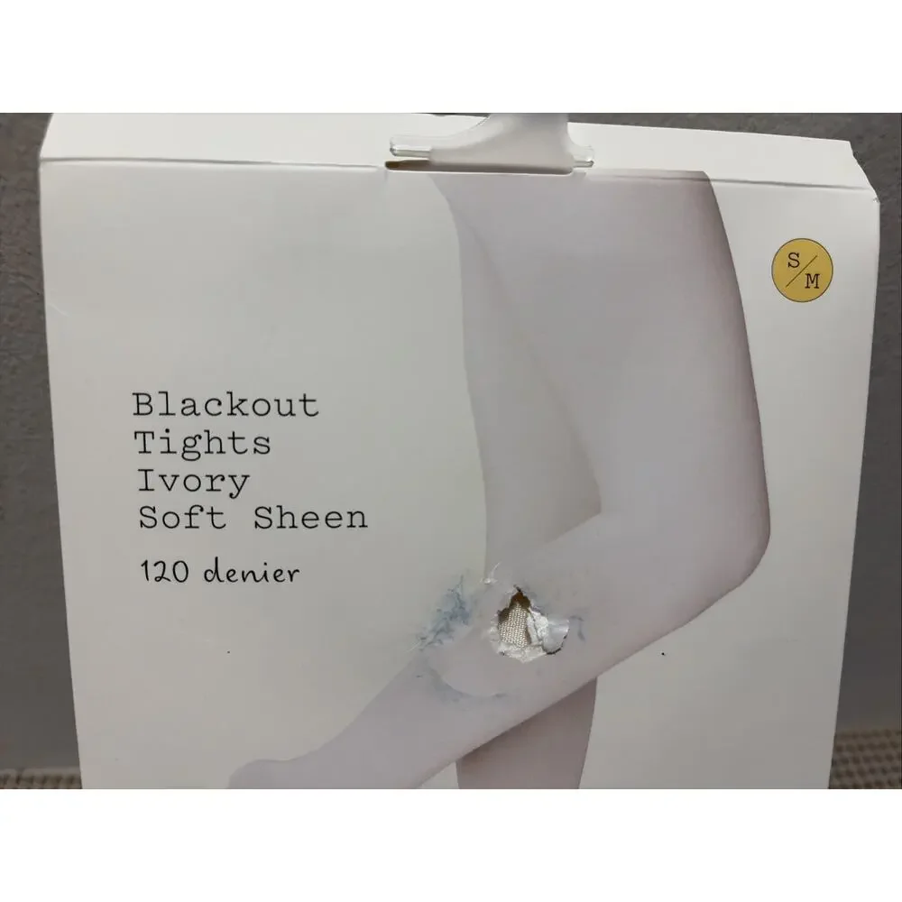 a New Day Women's 120D Soft Sheen Blackout Tights Ivory Sizes S/M